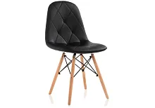 Деревянный стул Kvadro 1 black / wood 15366 Woodville, чёрный/экокожа, ножки/массив бука/натуральный, размеры - ****440*510