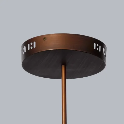 Люстра на штанге LED с пультом Гамбург 605015308 DeMarkt коричневая на 8 ламп, основание коричневое в стиле хай-тек с пультом фото 10