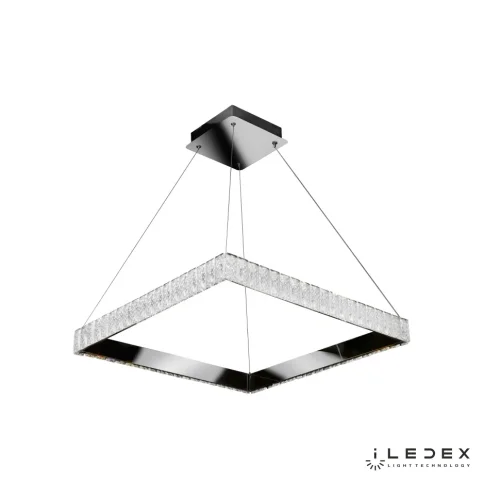 Светильник подвесной LED с пультом Crystal ice MD7212-44B CR iLedex прозрачный 1 лампа, основание хром в стиле современный хай-тек с пультом квадраты