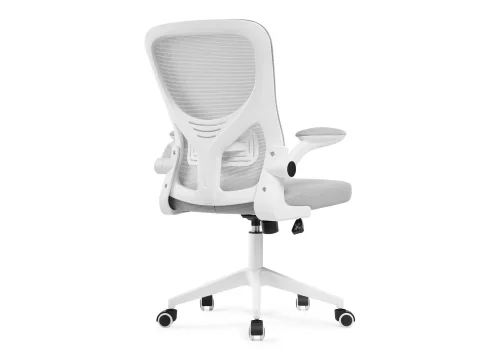 Компьютерное кресло Konfi light gray / white 15329 Woodville, серый/сетка ткань, ножки/металл/белый, размеры - *1110***600*660 фото 5