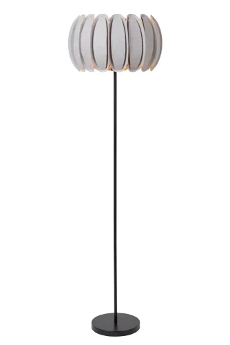 Торшер Spencer 34745/81/36 Lucide  серый 1 лампа, основание чёрное в стиле винтаж
