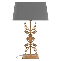 Настольная лампа Lace 10439T/B LOFT IT серая на 1 лампу, основание золотое коричневое металл в стиле современный замковый 