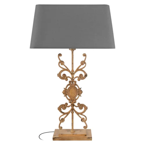 Настольная лампа Lace 10439T/B LOFT IT серая на 1 лампу, основание золотое коричневое металл в стиле современный замковый 