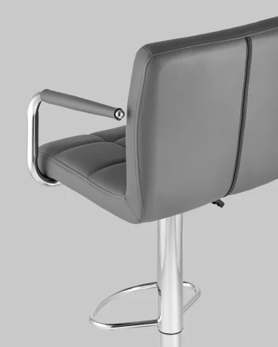 Стул барный Малави, серый NP УТ000039148 Stool Group, серый/экокожа, ножки/металл/, размеры - 910*1110**** фото 7