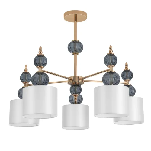 Люстра потолочная Mikimito 8418/5 Lumion серая на 5 ламп, основание золотое в стиле современный Люстра потолочная Mikimito 8418/5 Lumion серая на 5 ламп, основание золотое в стиле современный