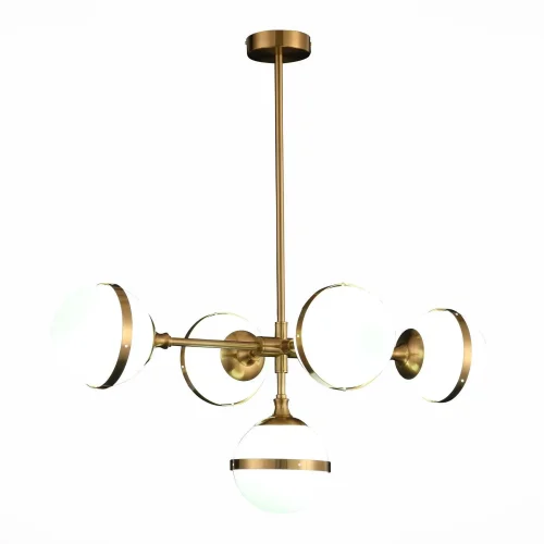 Люстра подвесная Arbe SL1157.303.05 ST-Luce белая на 5 ламп, основание бронзовое в стиле современный шар фото 3