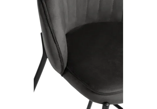 Полубарный стул Нейл серый / черный 528460 Woodville, серый/велюр, ножки/металл/чёрный, размеры - ****580*450 фото 6