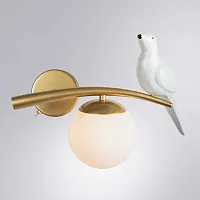 Бра Eltanin A3422AP-1GO Arte Lamp белый 1 лампа, основание золотое в стиле кантри прованс классический птички