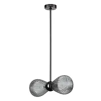 Светильник подвесной Elica 5417/2 Odeon Light серый чёрный 2 лампы, основание чёрное в стиле современный 