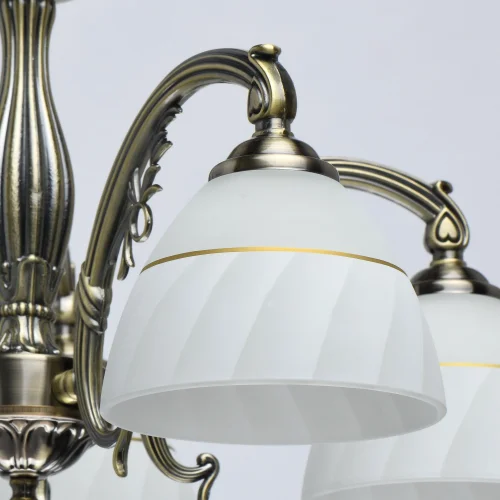 Люстра подвесная Ариадна 450018905 DeMarkt белая на 5 ламп, основание античное бронза в стиле классический  фото 4