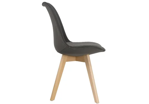 Деревянный стул Bonuss dark gray / wood 15224 Woodville, серый/велюр, ножки/массив бука дерево/натуральный, размеры - ****500*560 фото 4