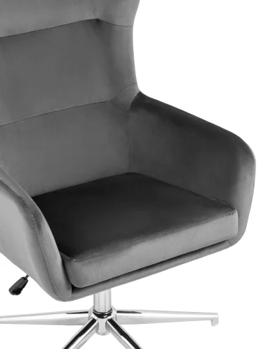 Кресло Артис регулируемое, серый УТ000034975 Stool Group, серый/велюр, ножки/металл/серебристый, размеры - ****655*680мм фото 2