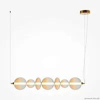 Светильник подвесной LED Futuro MOD307PL-L40BS3K Maytoni янтарный на 1 лампу, основание латунь в стиле арт-деко современный выдувное