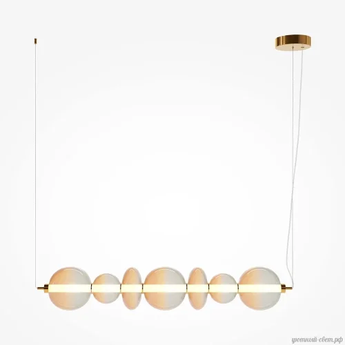 Светильник подвесной LED Futuro MOD307PL-L40BS3K Maytoni янтарный на 1 лампу, основание латунь в стиле арт-деко современный выдувное