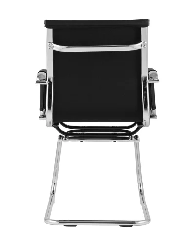 Кресло для посетителей TopChairs Visit, черное УТ000001929 Stool Group, чёрный/экокожа, ножки/металл/хром, размеры - ****550*630 фото 4