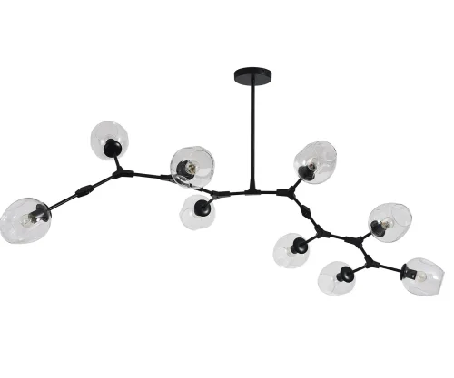 Люстра потолочная Нисса 07512-9,19(21) Kink Light прозрачная на 9 ламп, основание чёрное в стиле современный 