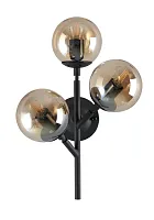 Бра MEDEA AP3 Crystal Lux прозрачный янтарный 3 лампы, основание чёрное в стиле современный 
