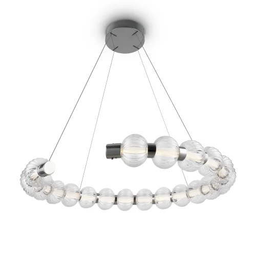 Светильник подвесной LED Amulet MOD555PL-L26CH4K Maytoni прозрачный на 1 лампу, основание хром в стиле хай-тек современный шар фото 3