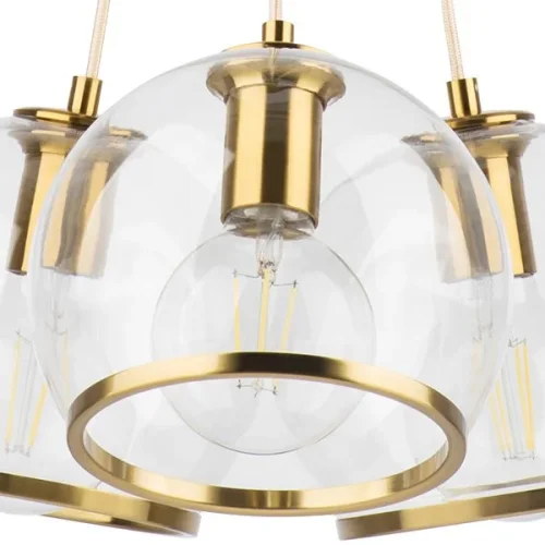 Светильник подвесной Sferico 729031 Lightstar прозрачный 3 лампы, основание латунь в стиле современный шар фото 4