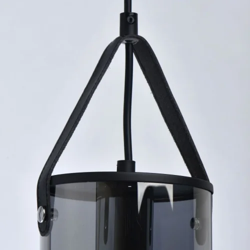 Светильник подвесной Тетро 673014701 DeMarkt серый 1 лампа, основание чёрное в стиле современный  фото 5