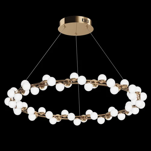 Светильник подвесной LED Tessara MOD081PL-L60G3K Maytoni белый 1 лампа, основание золотое в стиле современный кольца шар фото 2