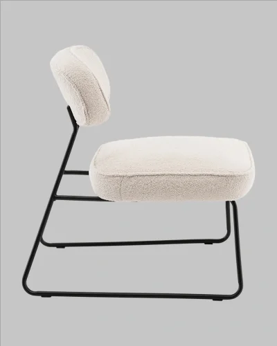 Кресло Kate new ткань букле бежевый УТ000041265 Stool Group, бежевый/букле, ножки/металл/чёрный, размеры - *740****мм фото 5