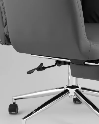 Кресло руководителя TopChairs Solid NC с оттоманкой, серый УТ000041760 Stool Group, /, ножки//, размеры - ***** фото 4