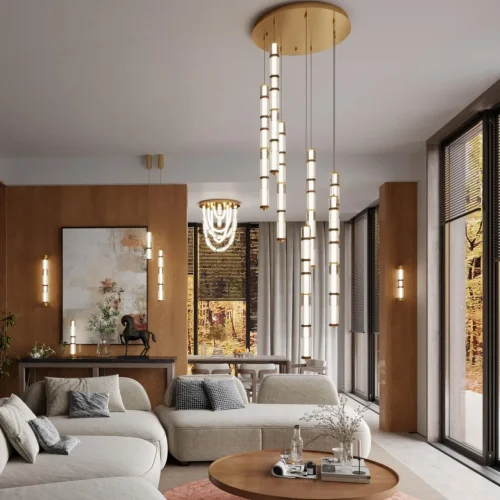 Бра Collier 5455/18WL Odeon Light прозрачный на 1 лампу, основание латунь античное бронза в стиле современный фото 3