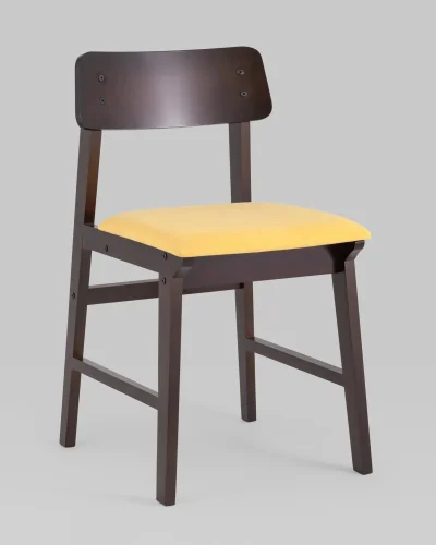 Стул обеденный ODEN S NEW, мягкое сидение, желтое УТ000035873 Stool Group, жёлтый/ткань, ножки/дерево/коричневый бежевый, размеры - *770***435*550