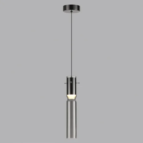 Светильник подвесной LED Scrow 5058/5L Odeon Light серый чёрный 1 лампа, основание чёрное в стиле современный трубочки фото 4