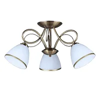 Люстра потолочная Alimini OML-25307-03 Omnilux белая на 3 лампы, основание бронзовое в стиле классический 