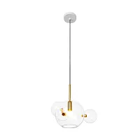 Светильник подвесной Bolle 2027-P4 mini LOFT IT прозрачный 1 лампа, основание белое в стиле модерн молекула шар