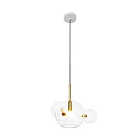 Светильник подвесной Bolle 2027-P4 mini LOFT IT прозрачный на 1 лампу, основание белое в стиле современный молекула шар