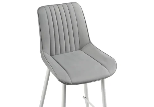 Полубарный стул Седа К светло-серый / белый 511176 Woodville, серый/велюр, ножки/металл/белый, размеры - ****490*570 фото 5