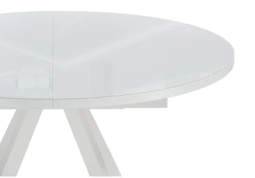 Стеклянный стол Трейси 100(140)х75 белый 516559 Woodville столешница белая из стекло фото 3