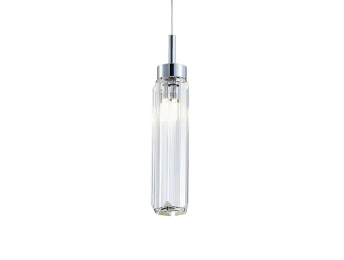 Светильник подвесной 4521 L/S chrome Newport прозрачный 1 лампа, основание хром в стиле американский современный классический трубочки фото 2