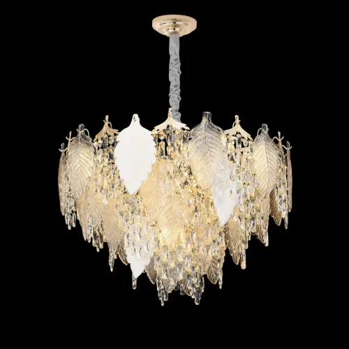 Люстра подвесная Darby CL309282 Citilux прозрачная на 21 лампа, основание золотое в стиле флористика современный 