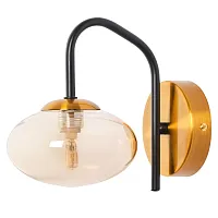 Бра Scott MR1750-1W MyFar янтарный 1 лампа, основание чёрное в стиле современный лофт 
