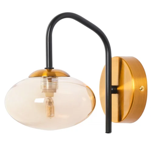 Бра Scott MR1750-1W MyFar янтарный на 1 лампу, основание чёрное в стиле современный лофт 