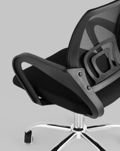 Кресло офисное TopChairs Simple New, черный УТ000037106 Stool Group, чёрный/ткань, ножки/металл/хром, размеры - 520*1020***560*530 фото 7