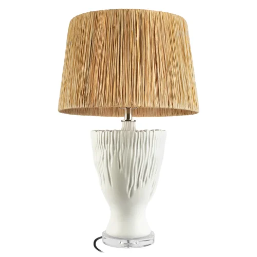 Настольная лампа Рафиа / Raffia 10497T LOFT IT коричневая на 1 лампу, основание белое керамика в стиле классический фото 4 Настольная лампа Рафиа / Raffia 10497T LOFT IT коричневая на 1 лампу, основание белое керамика в стиле классический фото 4