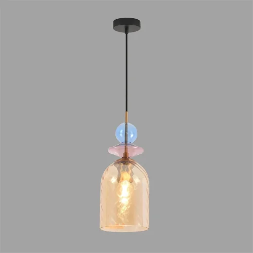 Светильник подвесной Irime 8298/1A Lumion янтарный на 1 лампу, основание чёрное в стиле современный фото 4 Светильник подвесной Irime 8298/1A Lumion янтарный на 1 лампу, основание чёрное в стиле современный фото 4