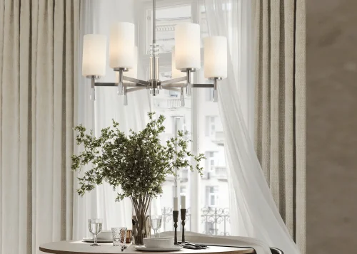 Бра Chic FR2031WL-01N Freya белый на 1 лампу, основание никель в стиле американский классический фото 7 Бра Chic FR2031WL-01N Freya белый на 1 лампу, основание никель в стиле американский классический фото 7