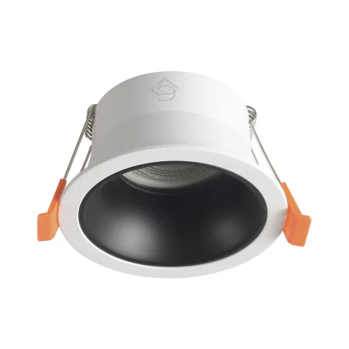 Светильник точечный CLT 081C WH-BL Crystal Lux белый чёрный на 1 лампу, основание чёрное в стиле современный круглый