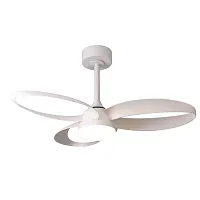 Люстра c вентилятором LED Infinity Fan 8700 Mantra белая на 1 лампу, основание белое в стиле современный с пультом