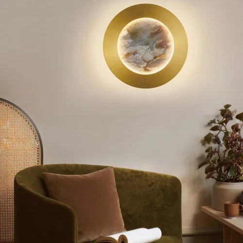 Бра LED Lago 4596-1W Favourite разноцветный бежевый на 1 лампу, основание чёрное в стиле современный фото 6