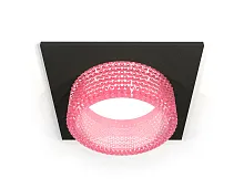 Светильник точечный Techno spot XC6521042 Ambrella light розовый чёрный 1 лампа, основание чёрное в стиле модерн хай-тек квадратный