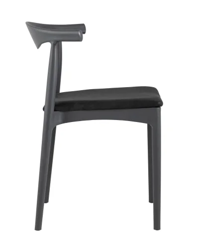 Стул Bull с мягким сиденьем, серый УТ000005389 Stool Group, серый/экокожа, ножки/пластик/серый, размеры - ****555*500 фото 3