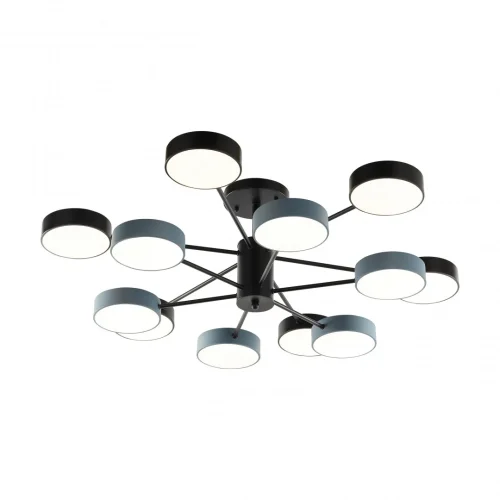 Люстра потолочная LED Ferrara 250906/12B Bk/Gr Arte Milano белая на 1 лампу, основание чёрное в стиле современный 
