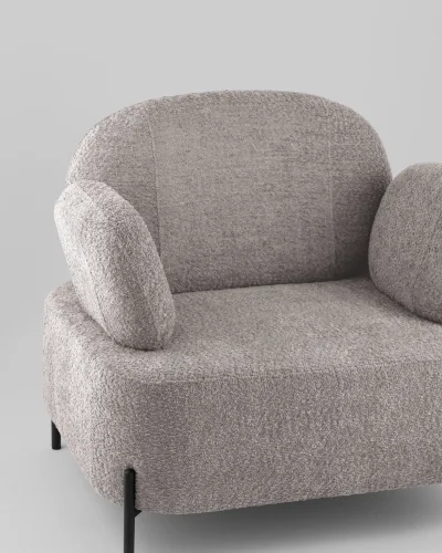 Кресло Кэнди ткань букле светло-серый УТ000040026 Stool Group, серый/букле, ножки/металл/чёрный, размеры - *790*790**860*мм фото 2